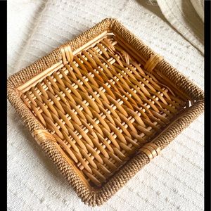 Boho Wicker Tray/Basket, vintage, bohemiam